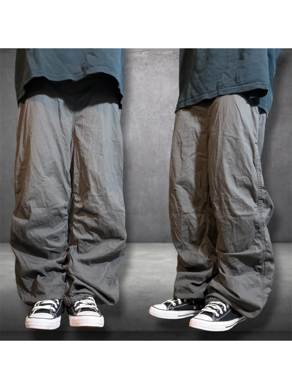 Adjustable Parachute Baggy Hollister gray pants